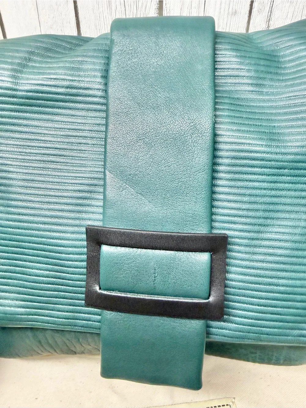 PRE LOVED Daniella Lehavi Teal Leather Shoulder Bag Eva Messenger
